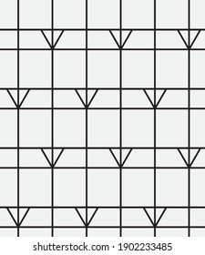 Seamless   vector pattern. Abstract geometric reticulate background. Monochrome  stylish texture.