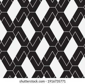 Seamless   vector pattern. Abstract geometric reticulate background. Monochrome  stylish texture.