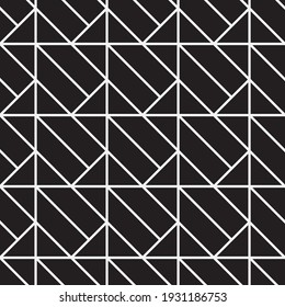 Seamless   vector pattern. Abstract geometric reticulate background. Monochrome  stylish texture.