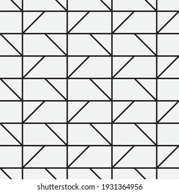 Seamless   Vector Pattern. Abstract Geometric Reticulate Background. Monochrome  Stylish Texture.