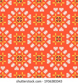 Seamless vector pattern with abstract geometric ornament. Design for printing on textiles or paper. 