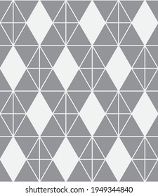 Seamless   vector pattern. Abstract geometric diamonds background. Monochrome  stylish texture.
