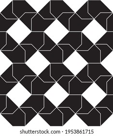 Seamless   vector pattern. Abstract geometric reticulate background. Monochrome  stylish texture.