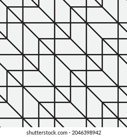 Seamless   vector pattern. Abstract geometric reticulate background. Monochrome  stylish texture.