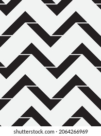 Seamless   vector pattern. Abstract geometric zigzag background. Monochrome  stylish texture.
