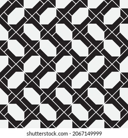 Seamless   vector pattern. Abstract geometric reticulate background. Monochrome  stylish texture.