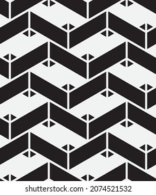 Seamless   vector pattern. Abstract geometric reticulate background. Monochrome  stylish texture.