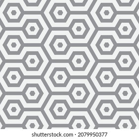 Seamless   vector pattern. Abstract geometric hexagonal background. Monochrome  stylish texture.