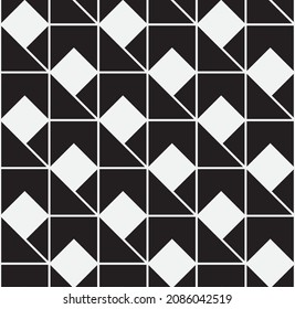 Seamless   vector pattern. Abstract geometric reticulate background. Monochrome  stylish texture.