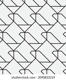 Seamless   vector pattern. Abstract geometric reticulate background. Monochrome  stylish texture.