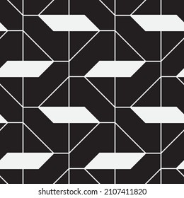 Seamless   vector pattern. Abstract geometric reticulate background. Monochrome  stylish texture.