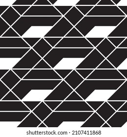 Seamless   vector pattern. Abstract geometric reticulate background. Monochrome  stylish texture.