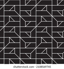 Seamless   vector pattern. Abstract geometric reticulate background. Monochrome  stylish texture.