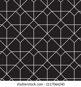 Seamless   vector pattern. Abstract geometric reticulate background. Monochrome  stylish texture.