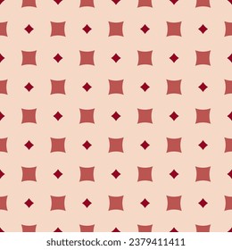 Seamless vector pattern with abstract geometric shapes. Retro-inspired background design for textile, wallpaper, and print. Simple and minimalist repeat texture with 1960's and 1970's style ornament