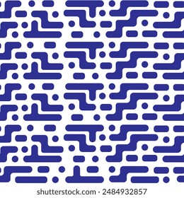 Seamless vector pattern with abstract geometric shapes ornament. Retro futuristic brutalism background. Minimal science texture for wallpaper, textile, banner design