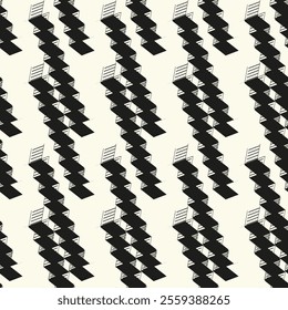 Seamless vector pattern. Abstract geometric reticulate background. Monochrome stylish texture