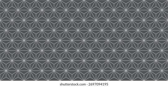 Seamless vector pattern with abstract geometric cubes hexagon grid, futuristic optical 3d illusion background, black and white triangle diamond lines, modern minimalistic style decorative design