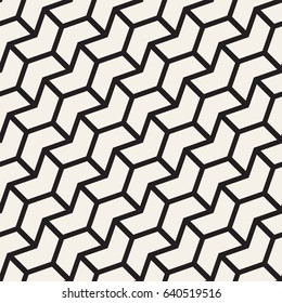 Seamless vector pattern. Abstract geometric lattice background. Rhythmic zigzag structure. Monochrome stylish texture with chevron lines.

