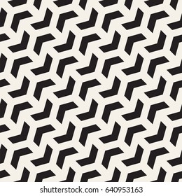 Seamless vector pattern. Abstract geometric lattice background. Rhythmic zigzag structure. Monochrome stylish texture with chevron lines.

