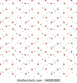 Seamless vector pattern. Abstract hand drawn elements on white background.