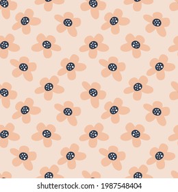 Seamless vector pattern with abstract large pink flowers. Creative floral texture. Great for fabric, textile and design