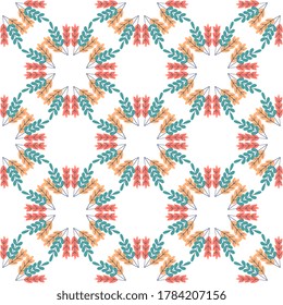 Seamless vector pattern with abstract leaves.