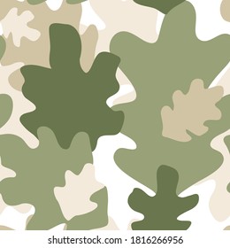 Seamless vector pattern with abstract leaves