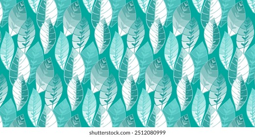 Seamless vector pattern of abstract leaves for bed linen, wallpaper and textures