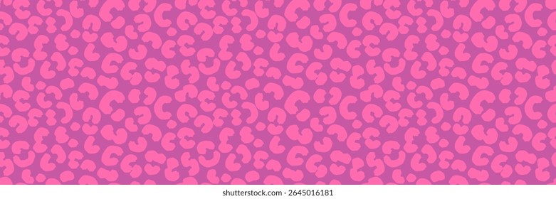 Seamless vector pattern with abstract  leopard spots on a bright pink background. Bold and playful animal print design for fashion, kids wear