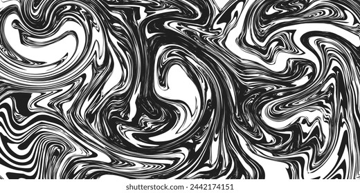 Seamless vector pattern. Abstract liquid art texture. Liquid monochrome strokes. Creative background with free form stains. Decorative design with distortion effect.