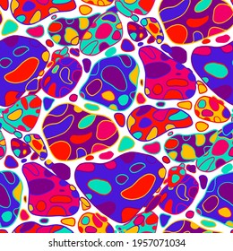 Seamless vector pattern with abstract modern doodles. Bright summer print. Trendy colorful background. Vintage geometric doodles.	