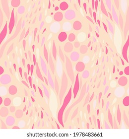 Seamless vector pattern with abstract modern doodles. Bright summer print. Trendy colorful background. Vintage geometric doodles.	