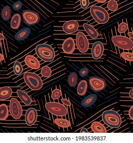 Seamless vector pattern with abstract modern doodles. Bright summer print. Trendy colorful background. Vintage geometric doodles.	