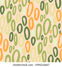 Seamless vector pattern with abstract modern doodles. Bright summer print. Trendy colorful background. Vintage geometric doodles.	