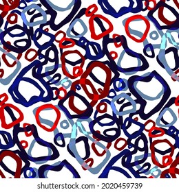 Seamless vector pattern with abstract modern doodles. Bright summer print. Trendy colorful background. Vintage geometric doodles.	