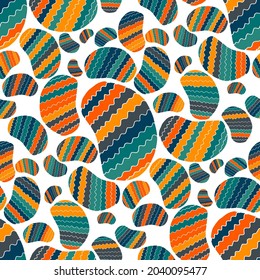Seamless vector pattern with abstract modern doodles. Bright summer print. Trendy colorful background. Vintage geometric doodles.	