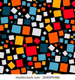 Seamless vector pattern with abstract modern doodles. Bright summer print. Trendy colorful background. Vintage geometric doodles.	