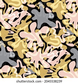 Seamless vector pattern with abstract modern doodles. Bright summer print. Trendy colorful background. Vintage geometric doodles.	