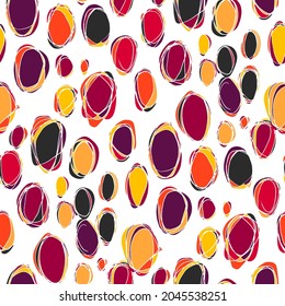 Seamless vector pattern with abstract modern doodles. Bright summer print. Trendy colorful background. Vintage geometric doodles.	