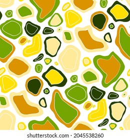 Seamless vector pattern with abstract modern doodles. Bright summer print. Trendy colorful background. Vintage geometric doodles.	