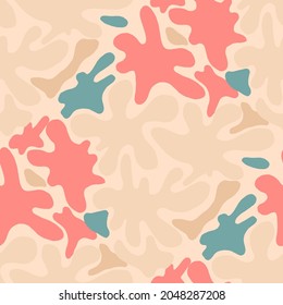 Seamless vector pattern with abstract modern doodles. Bright summer print. Trendy colorful background. Vintage geometric doodles.	