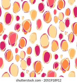 Seamless vector pattern with abstract modern doodles. Bright summer print. Trendy colorful background. Vintage geometric doodles.	