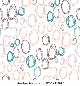 Seamless vector pattern with abstract modern doodles. Bright summer print. Trendy colorful background. Vintage geometric doodles.	