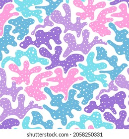 Seamless vector pattern with abstract modern doodles. Bright summer print. Trendy colorful background. Vintage geometric doodles.	