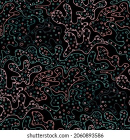 Seamless vector pattern with abstract modern doodles. Bright summer print. Trendy colorful background. Vintage geometric doodles.	