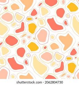 Seamless vector pattern with abstract modern doodles. Bright summer print. Trendy colorful background. Vintage geometric doodles.	