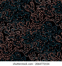 Seamless vector pattern with abstract modern doodles. Bright summer print. Trendy colorful background. Vintage geometric doodles.	