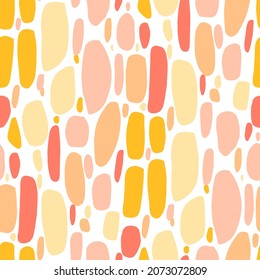 Seamless vector pattern with abstract modern doodles. Bright summer print. Trendy colorful background. Vintage geometric doodles.	
