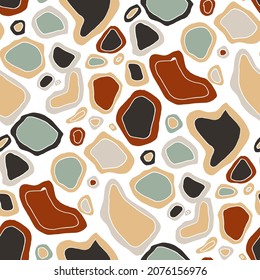 Seamless vector pattern with abstract modern doodles. Bright summer print. Trendy colorful background. Vintage geometric doodles.	